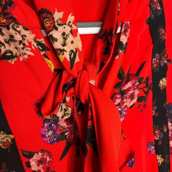 Gianni Bini Dress Womens Small Mini Floral Boho Cottage Red Casual Work GB Flare - Picture 6 of 12